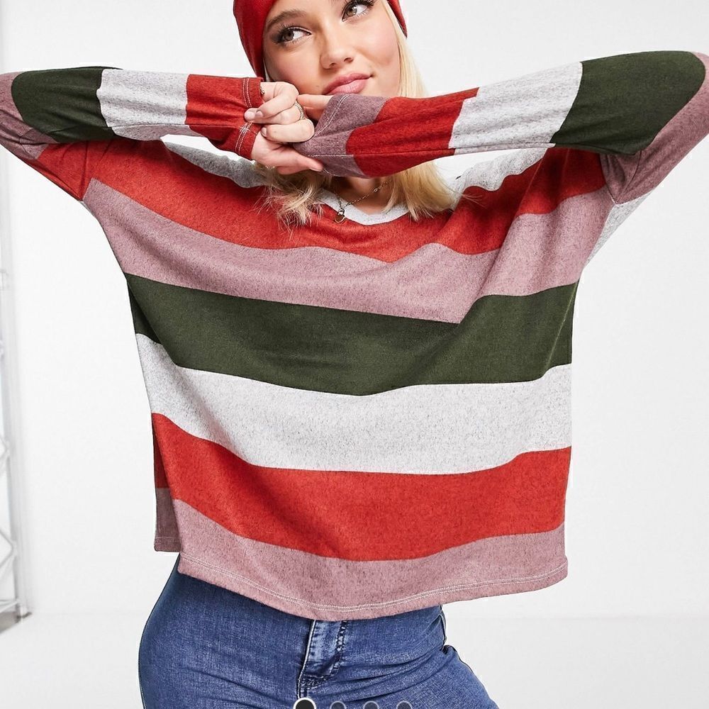 Long Sleeve V-Neck Jersey Top by JDY/ASOS